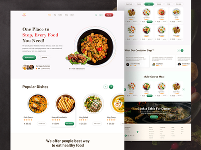 Restaurant Website UI Design app app ui branding design food app food delivery website graphic design illustration logo modern ui popular design restaurant landing page restaurent treendy ui ui uiux ux website