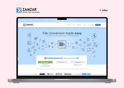UI: Redesign Zamzar Landing Page application branding design graphic design landing page mobile application product ui ux website