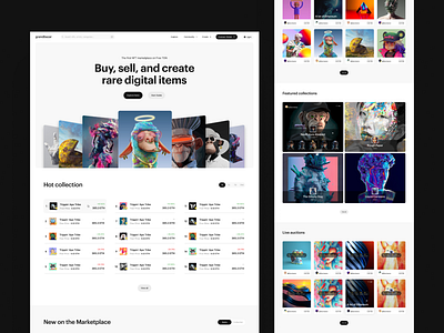 grandbazar | NFT Marketplace dark design figma homepage light main page marketplace nft ui ux web