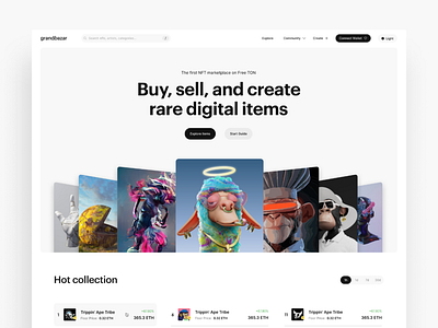 grandbazar | NFT Marketplace dark design figma homepage light marketplace nft ui ux web