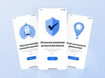 Blue Ocean VPN-Onboarding screens app appdesign blueocean design internetvpn mobilappdesign mobile app onboarding screen ui ui design uiux userexperience userinterface ux ux design vpn vpn app design vpn mobile app vpnapp vpnwebsite