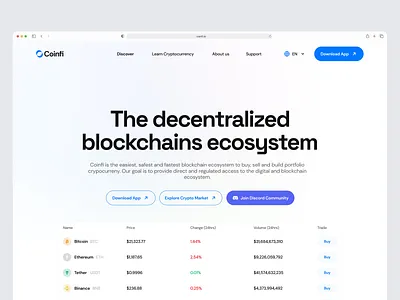 Blockchain Finance Hero Section blockchain crypto finance hero section landing page ui uiux