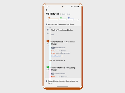 DailyUI #079 - Itinerary dailyui itinerary public transit route ux