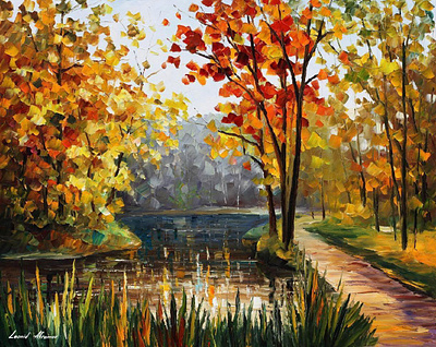 FOREST SPRING STREAM — oil painting on canvas leonidafremov