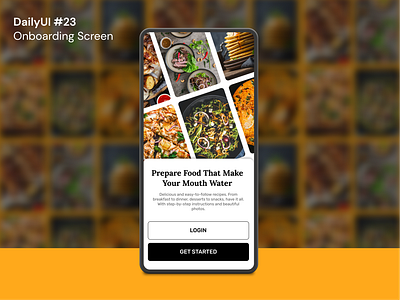 DailyUI Challenge Day 23 - Onboarding Screen dailyui design interface design mockup recipe app ui uiux