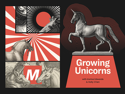 Growing Unicorns Podcast Branding agency brand branding comic growth identity illustration logo marketing minimal podcast typography unicorn