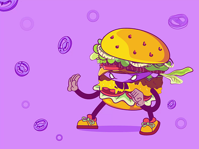 Crazy dishes. Game character 3d adventure animated character animation burger character cinema4d colors design fun game graphic design interface motion motion graphics ninja ui ux violet web