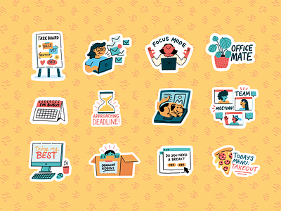 Passion Planner Sticker Pack 1/3 character cute design flat graphic design illustration procreate stickers vector