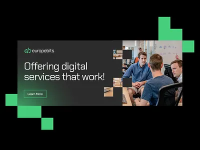 Europebits - Visual Design Style bits branding code coding green logo programming tech ui uiux ux web webdesign