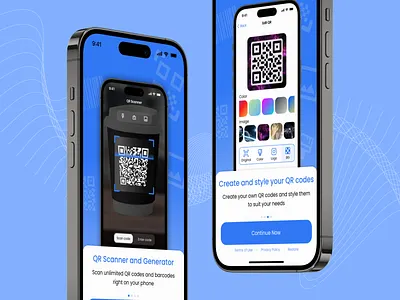 Onboarding "QR Scanner and Generator" iOS app app app design branding graphic design ios iphone mobile app mobile application mobile application design onboarding onboarding screens paywall qr qr scanner scanner ui user experience user interface ux welcome screen