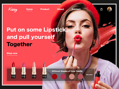 Kissy Lipstick - Landing page graphic design landingpage lipstick lipsticklandingpage lipstickwebpage onlineshop