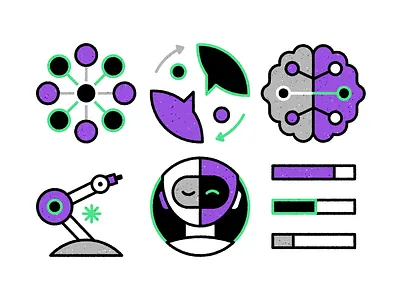 AI icons ai icon illustration language processing machine learning network neural outlined sentiment analysis stroke