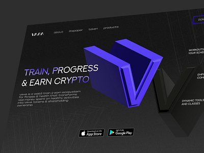 VAHA Fitness&Crypro Concept 3d graphic design ui