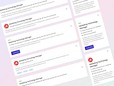 Job card widget design