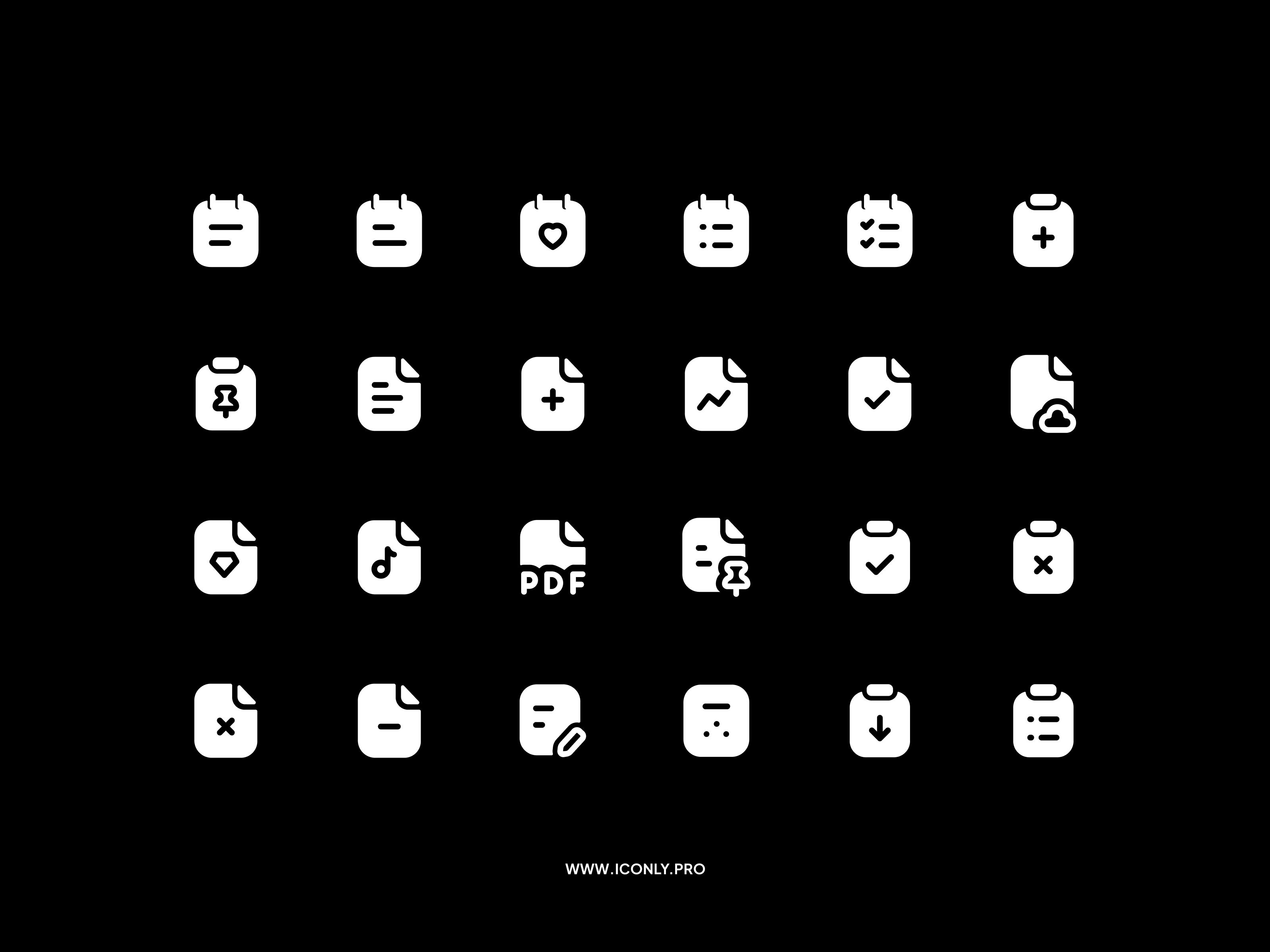 Iconly Pro, Documentation Bold! design doxument files folder icon icondesign iconly pro iconography iconpack icons iconset illustration logo note pdf zip