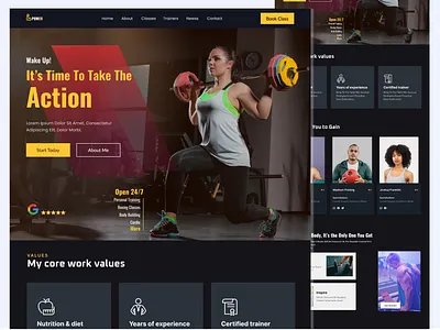 Fitness Gym Website body design fitness fitness sport workout graphic design gym gym website health landing page landingpage training trending ui user interface ux uxui web web design website workout