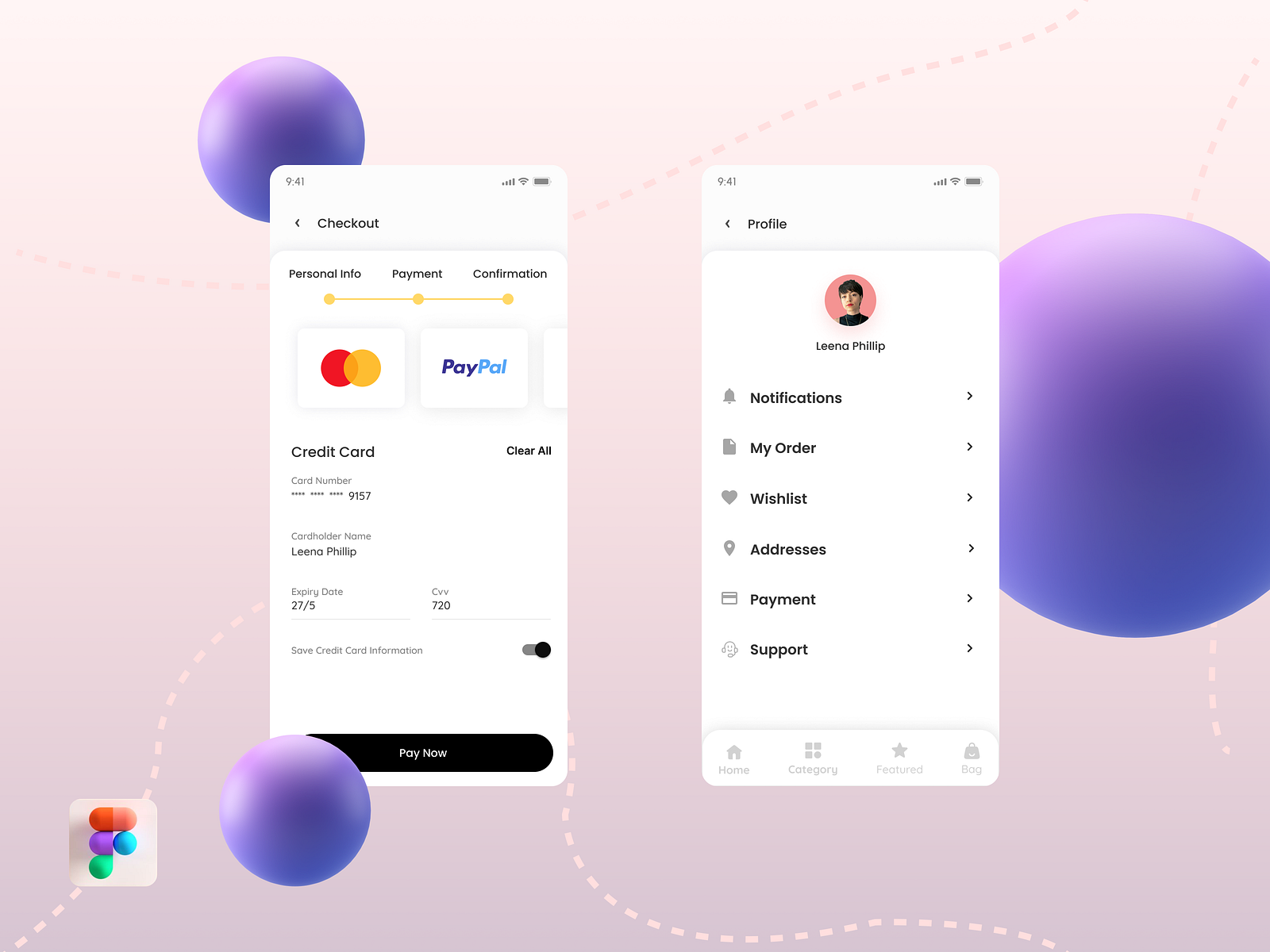 Checkout and Profile App UI/UX by Akash Singh on Dribbble