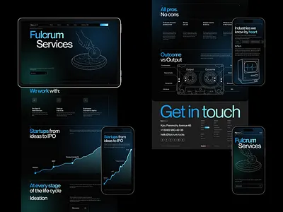 Fulcrum Rocks - Services for Web Development Agency agency branding chart dark theme development agency gradient graph graphic design illustration logo mobile product product design product development services typography ui uiux web design website redesign