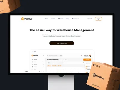 Fivecube x Packiyo - Website @ SAAS WMS design logistic product design retail saas ui ux warehouse webdesign website