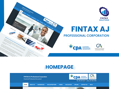 FINTAX AJ Professional Corporation - Website for CPA Firm backenddevelopment graphic graphic design ui ux web design website development wordpress development