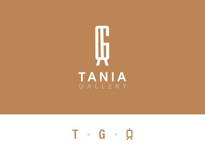 Tania Gallery Logo ( letter T + G ) branding concept design flat graphic design illustration letterg lettert logo