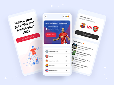 Sports App app onboarding best case study 2023 clean app design creative app design dashboard app dashboard responsive footballapp hireme landng page minimal app design mobile app design modern app design opentoopportunities popular app design 2023 score app sports sports app sports dashboard uiroll uiux