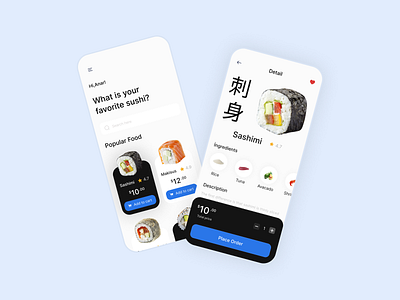 Mobile app-Sushi Restaurant app design mobile restaurant sushi ui ux