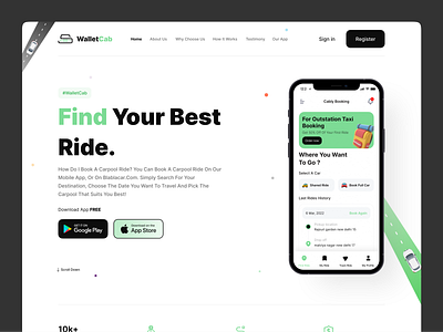 WalletCabs - Web Design app branding cab cab booking cabbooking design driver illustration logo ridebooking sharecab taxi app taxishareapp taxisharewebsite taxiwebsite texi ui uiux website websitedesign