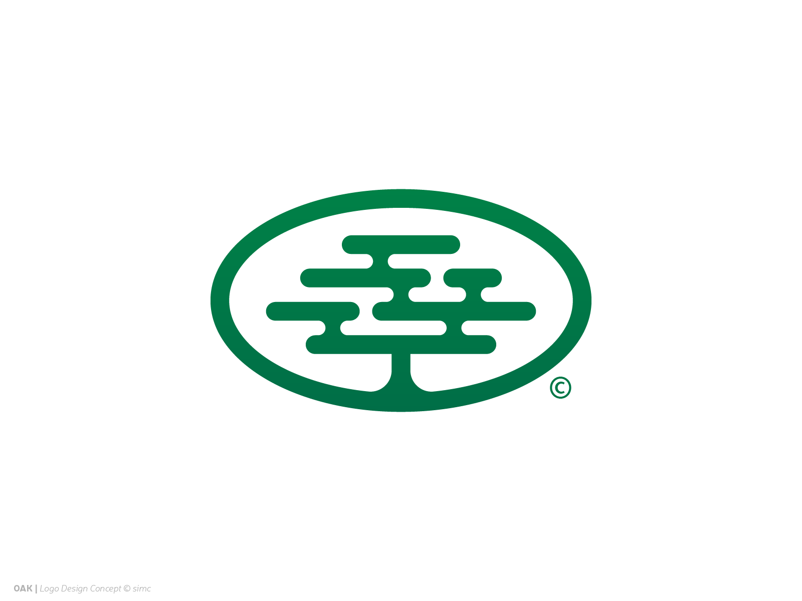 OAK | Logo Design green lines logo design oak oval roots traditions tree woodworking