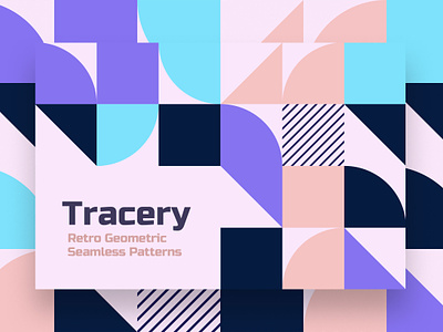 Geometric Tracery Seamless Patterns background colorful flat geometric mosaic pattern retro scandinavian seamless pattern tile tileable tracery vector