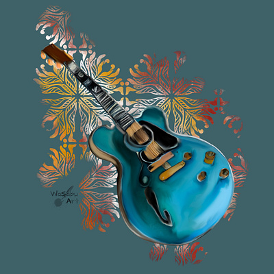 Guitar design guitar music painting spreadshirt