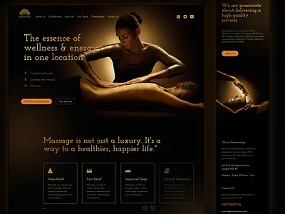 UX/UI for massage salon branding design graphic design logo typography ui ux vector