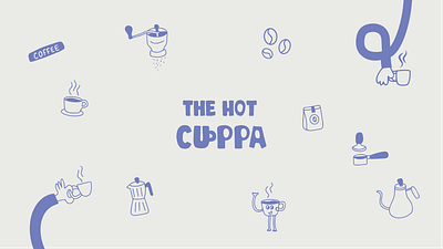 The Hot Cuppa Branding brand guidelines branding cafe coffee illustration illustration art illustrator logo logo design packaging pattern