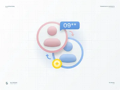 blu Illustrations: Transfer by Contact blu contacts illustration money money transfer profile