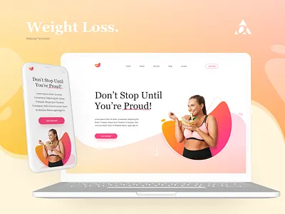 Weight Loss Website Template branding design desktop design illustration logo medical responsive design ui ux webdesign website design weight loss