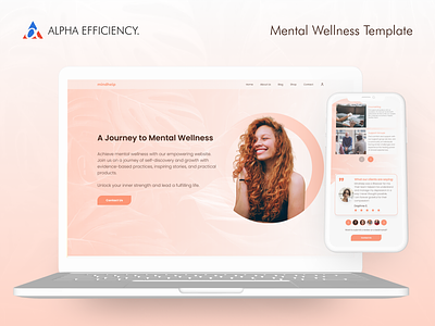 Mental Wellness Website Template branding design desktop design illustration logo mental mental wellness responsive design ui ux webdesign website design