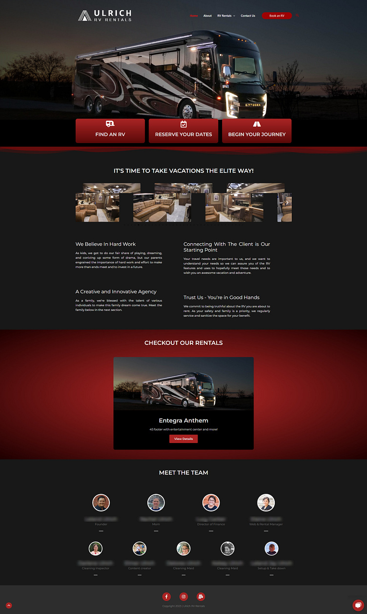 RV Rental site by Elaine Ulrich on Dribbble