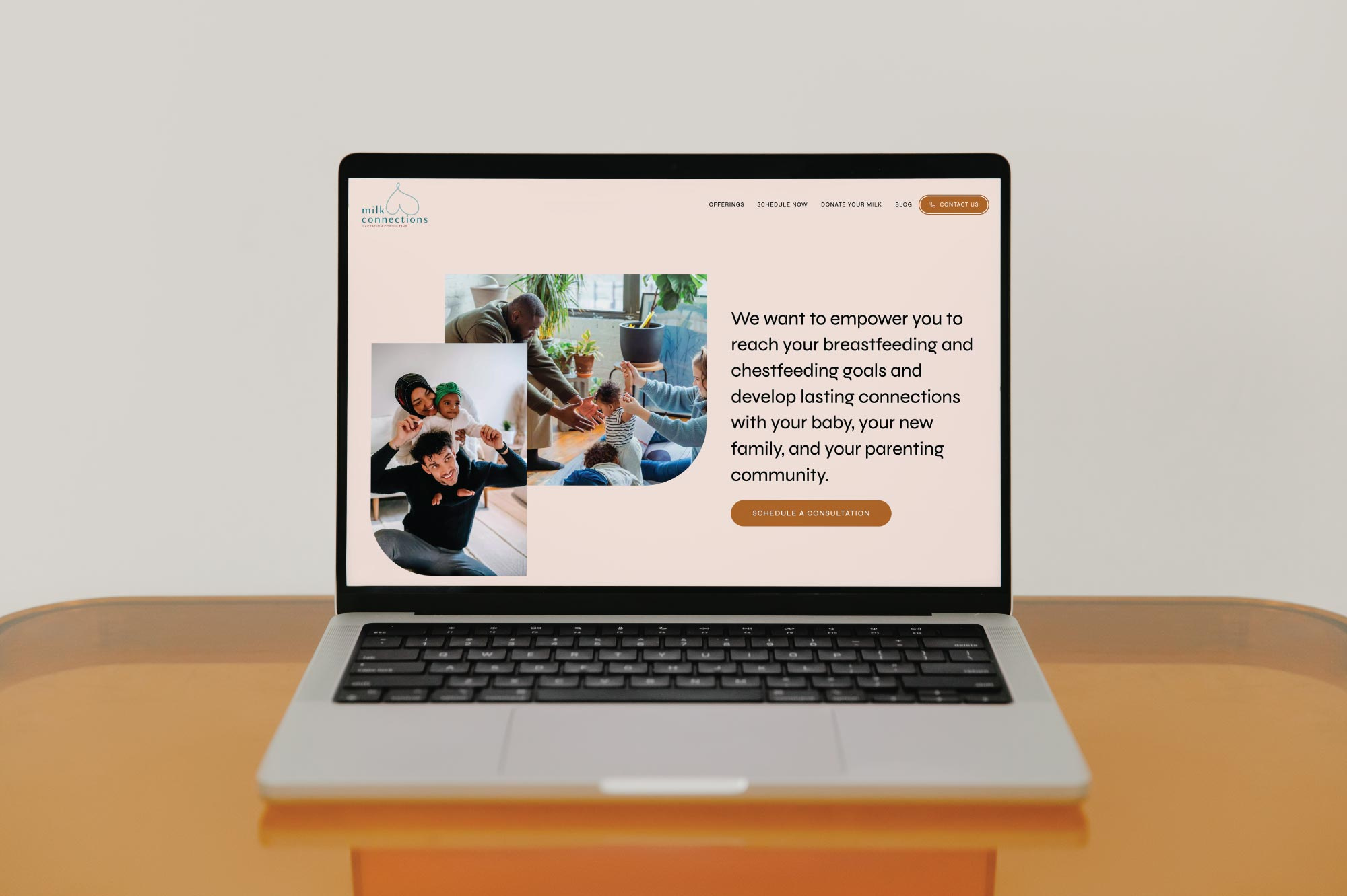 Milk Connections WP Website art direction branding design gender neutral colors graphic design lactation support logo texas ux webdesign wordpress