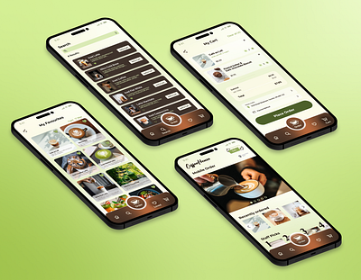 CoffeeHouse- brews and food at the tips of your fingers app branding cart coffee design favourites figma mobile order search ui ux design