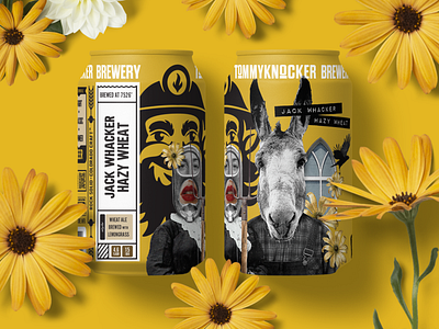 Tommyknocker Jack Whacker Wheat Beer Packaging beer beer brand beer branding beer can design beer collage beer design beer label beer packaging branding brewery brewery branding can design collage collage art colorado design label packaging summer beer typography