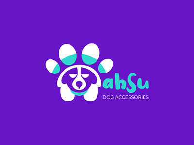 AHSU Logo branding design dog logo flat graphic design icon illustration logo pet logo vector