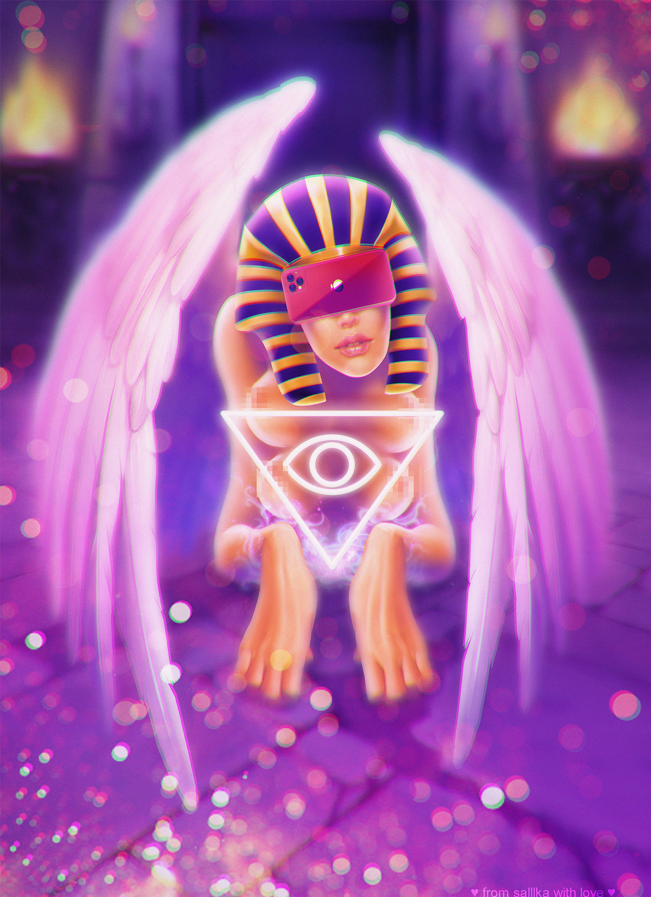 NFT Sphinx catrooning character design game art game object illustration sketch