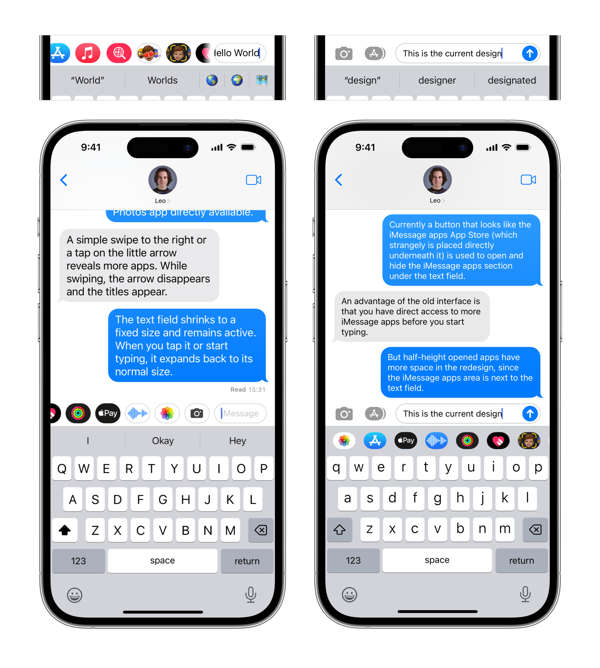 Concept: iMessage Apps Interface Redesign by Leonardo Weinreich on Dribbble