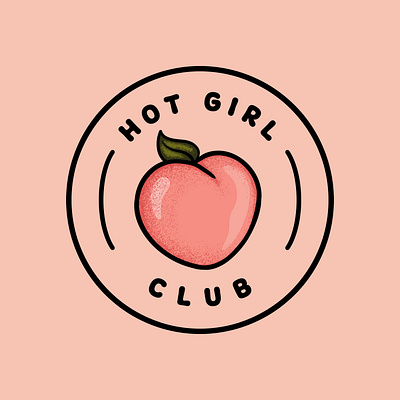 Hot Girl Club beauty branding illustration logo