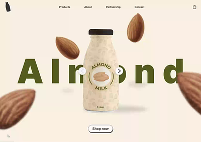 Vegetal milk store - Hero Slider animation app design interface motion graphics rotate slider ui uiux ux web