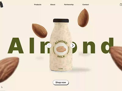 Vegetal milk store - Hero Slider animation app design interface motion graphics rotate slider ui uiux ux web