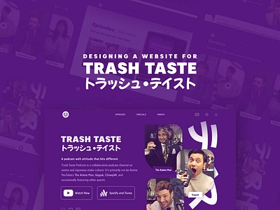 Trash Taste-Podcast Website Design branding design podcast design ui ui design visual design website design