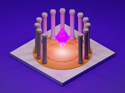 Diamond Realm 3d 3d illustration artwork blender design diamond illustration isometric lowpoly pillars render