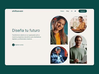 Shiftseven – Hero design education landing ui ux website