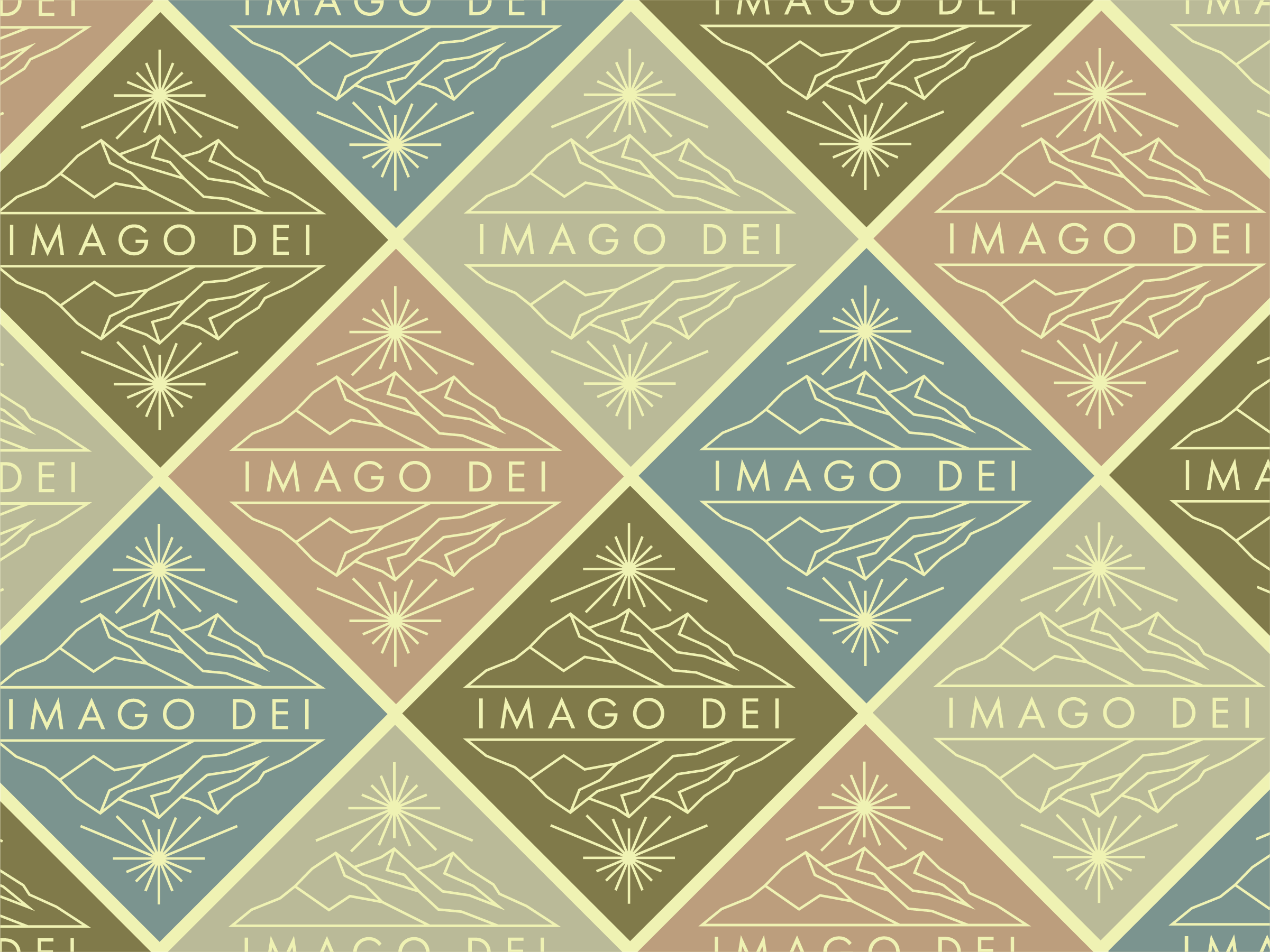 Imago Dei badge dei god image imago logo mountain print screen sun